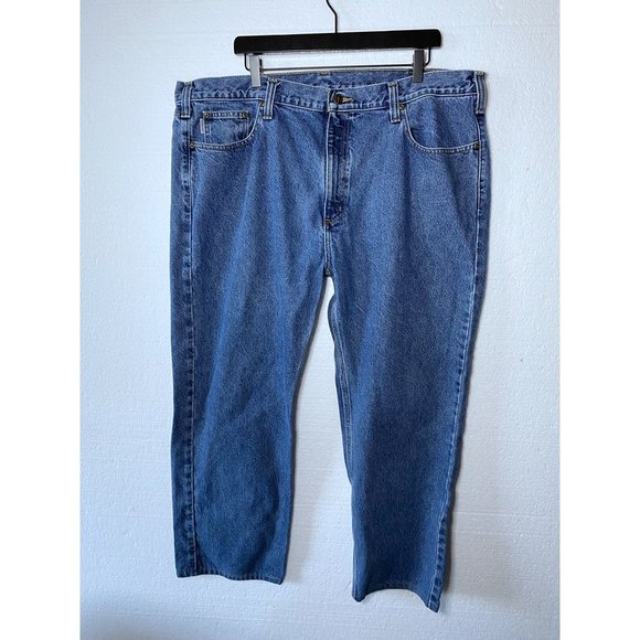 Carhartt Mens Sz 42x30 Traditional Fit Jeans Blue Denim Straight Leg Medium Wash